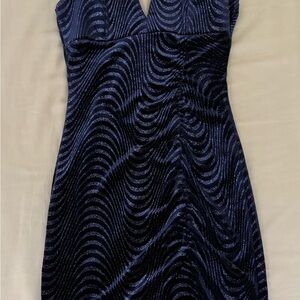Emerald Sundae Elegant Navy Blue Dress